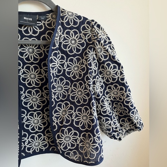 Anthropologie Maeve Embroidered Floral Open shrug Cardigan - One size - - Picture 12 of 14
